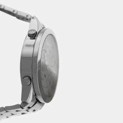 Pre Owned Jacob & Co Five Time Zone JC49SS Quartz Diamond Dial Stainless Steel Men's Wristwatch 47 mm