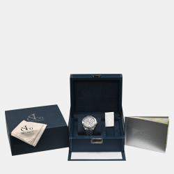 Pre Owned Jacob & Co Five Time Zone JC49SS Quartz Diamond Dial Stainless Steel Men's Wristwatch 47 mm