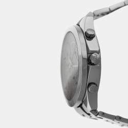 Pre Owned Jacob & Co Five Time Zone JC49SS Quartz Diamond Dial Stainless Steel Men's Wristwatch 47 mm