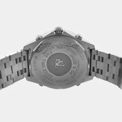 Pre Owned Jacob & Co Five Time Zone JC49SS Quartz Diamond Dial Stainless Steel Men's Wristwatch 47 mm