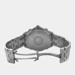 Pre Owned Jacob & Co Five Time Zone JC49SS Quartz Diamond Dial Stainless Steel Men's Wristwatch 47 mm