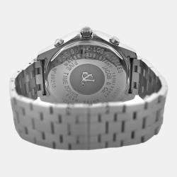 Pre Owned Jacob & Co Five Time Zone JC49SS Quartz Diamond Dial Stainless Steel Men's Wristwatch 47 mm