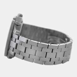 Pre Owned Jacob & Co Five Time Zone JC49SS Quartz Diamond Dial Stainless Steel Men's Wristwatch 47 mm