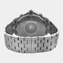 Pre Owned Jacob & Co Five Time Zone JC49SS Quartz Diamond Dial Stainless Steel Men's Wristwatch 47 mm