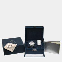 Pre Owned Jacob & Co Five Time Zone JC49SS Quartz Diamond Dial Stainless Steel Men's Wristwatch 47 mm