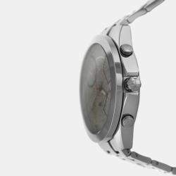 Pre Owned Jacob & Co Five Time Zone JC49SS Quartz Diamond Dial Stainless Steel Men's Wristwatch 47 mm