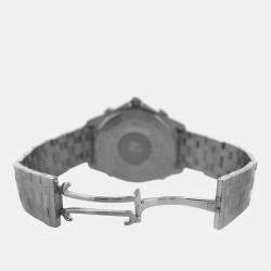 Pre Owned Jacob & Co Five Time Zone JC49SS Quartz Diamond Dial Stainless Steel Men's Wristwatch 47 mm