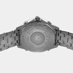 Pre Owned Jacob & Co Five Time Zone JC49SS Quartz Diamond Dial Stainless Steel Men's Wristwatch 47 mm