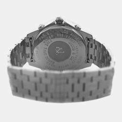 Pre Owned Jacob & Co Five Time Zone JC49SS Quartz Diamond Dial Stainless Steel Men's Wristwatch 47 mm