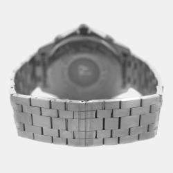 Pre Owned Jacob & Co Five Time Zone JC49SS Quartz Diamond Dial Stainless Steel Men's Wristwatch 47 mm