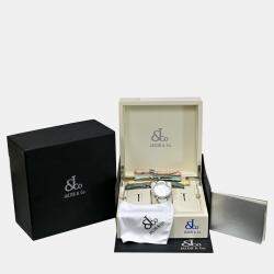 Pre Owned Jacob & Co Five Time Zone Quartz Mother of Pearl Dial Stainless Steel Men's Wristwatch 47 mm