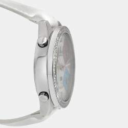 Pre Owned Jacob & Co Five Time Zone Quartz Mother of Pearl Dial Stainless Steel Men's Wristwatch 47 mm