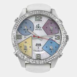 Pre Owned Jacob & Co Five Time Zone Quartz Mother of Pearl Dial Stainless Steel Men's Wristwatch 47 mm
