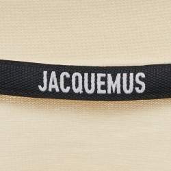 Pre Owned Jacquemus Cream Cotton Crew Neck Gros Grain T-Shirt XL