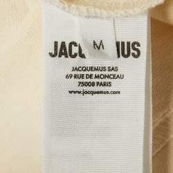 Pre Owned Jacquemus Beige Cotton Crew Neck Gros Grain T-Shirt M