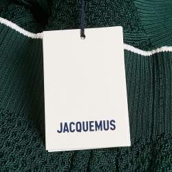 Pre Owned Jacquemus Green Cable Knit The Belo Polo T-shirt XS
