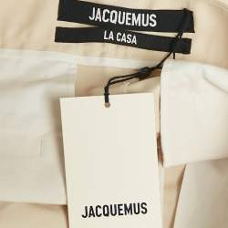 Pre Owned Jacquemus Beige Cotton Straight Leg Trousers XS