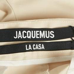 Pre Owned Jacquemus Beige Cotton Straight Leg Trousers XS