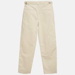 Pre Owned Jacquemus Beige Cotton Straight Leg Trousers XS