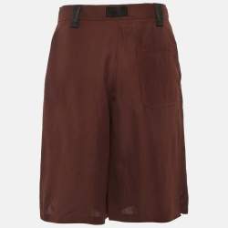 Pre Owned Jacquemus Brown Linen Blend Le Short Meio Shorts S