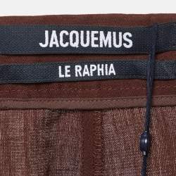 Pre Owned Jacquemus Brown Linen Blend Le Short Meio Shorts S