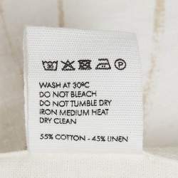 Pre Owned Jacquemus Cream Round Dance Print Linen Blend  'La Chemise Baou' Shirt S