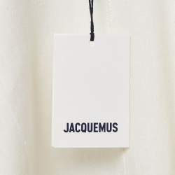 Pre Owned Jacquemus Cream Round Dance Print Linen Blend  'La Chemise Baou' Shirt S