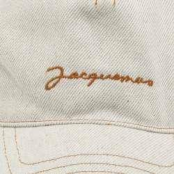 مملوكة مسبقًا Jacquemus Grey Denim La Casquette Signature Baseball Cap Size 60 cm