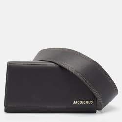Jacquemus Black Leather Le Bambino Homme Bag