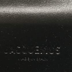 Pre Owned Jacquemus Black Leather Le Porte Azur Wallet Crossbody Bag