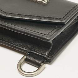 Pre Owned Jacquemus Black Leather Le Porte Azur Wallet Crossbody Bag