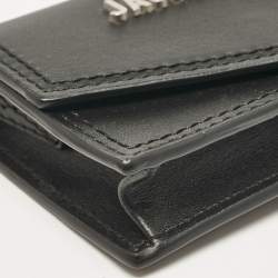 Pre Owned Jacquemus Black Leather Le Porte Azur Wallet Crossbody Bag