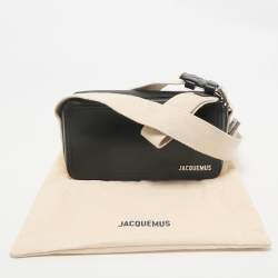 Jacquemus Black Leather Horizontal Le Cuerda Messenger Bag