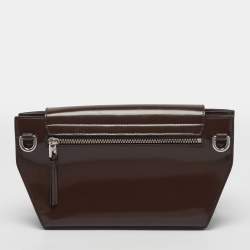 Pre Owned Jacquemus The Capri Dark Brown Patent Leather Messenger Bag