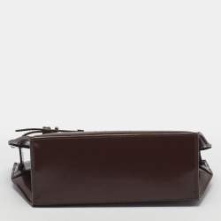 Pre Owned Jacquemus The Capri Dark Brown Patent Leather Messenger Bag