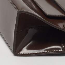 Pre Owned Jacquemus The Capri Dark Brown Patent Leather Messenger Bag