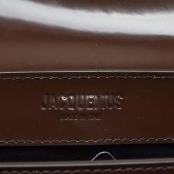 Pre Owned Jacquemus The Capri Dark Brown Patent Leather Messenger Bag