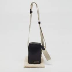 Pre Owned Jacquemus Le Cuerda Black Leather Vertical Crossbody Bag