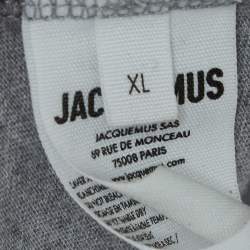 Jacquemus Grey Cotton Knit Crew Neck T-Shirt XL