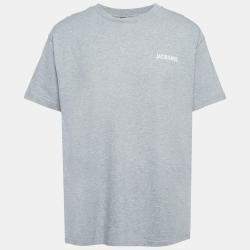Jacquemus Grey Cotton Knit Crew Neck T-Shirt XL