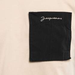 Pre Owned Jacquemus Beige Jersey Velcro Detail Le Yerù T-Shirt S