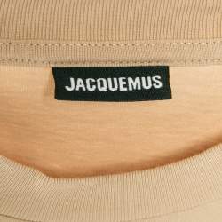 Pre Owned Jacquemus Beige Jersey Velcro Detail Le Yerù T-Shirt S
