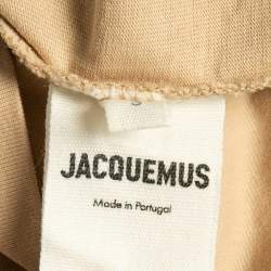 Pre Owned Jacquemus Beige Jersey Velcro Detail Le Yerù T-Shirt S