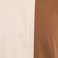 Pre Owned Jacquemus Beige/Brown Cotton Jersey Le Double Contrast Panel T-Shirt M
