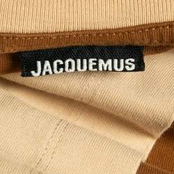 Pre Owned Jacquemus Beige/Brown Cotton Jersey Le Double Contrast Panel T-Shirt M