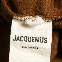 Pre Owned Jacquemus Beige/Brown Cotton Jersey Le Double Contrast Panel T-Shirt M