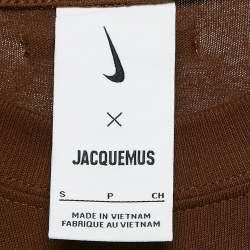 Pre Owned Jacquemus X Nike Brown Cutout Le Swoosh T-Shirt S