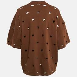 Pre Owned Jacquemus X Nike Brown Cutout Le Swoosh T-Shirt S