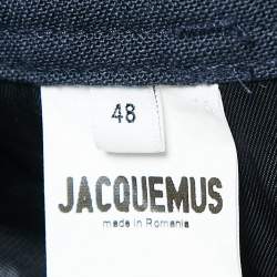 Jacquemus Navy Blue Wool Straight Leg Le Meunier Trousers M