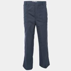 Jacquemus Navy Blue Wool Straight Leg Le Meunier Trousers M